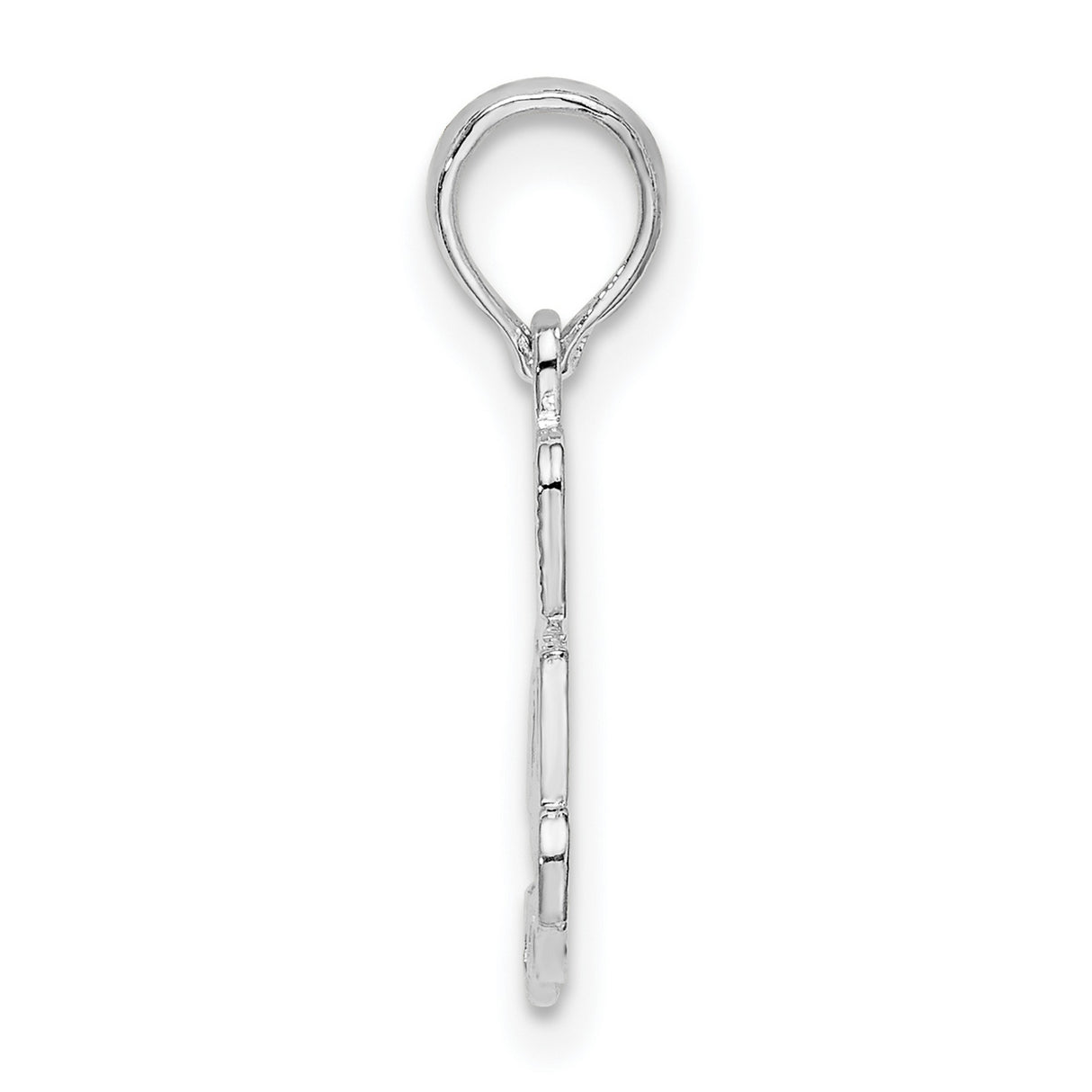 Sterling Silver Heart Pendant with I Love You Script Message for Women