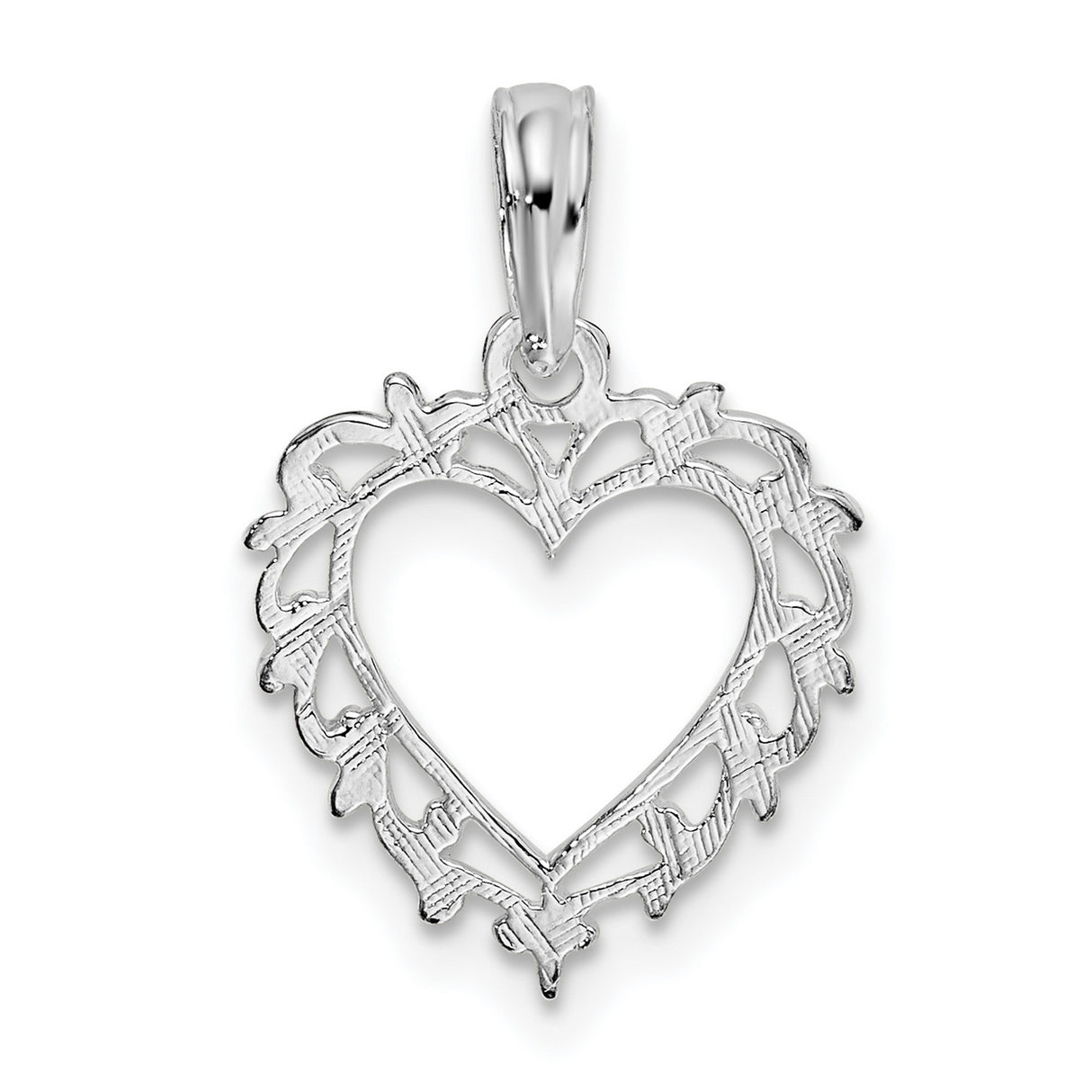 Sterling Silver Heart Pendant with Lace Filigree Design, Vintage Inspired Jewelry for Women