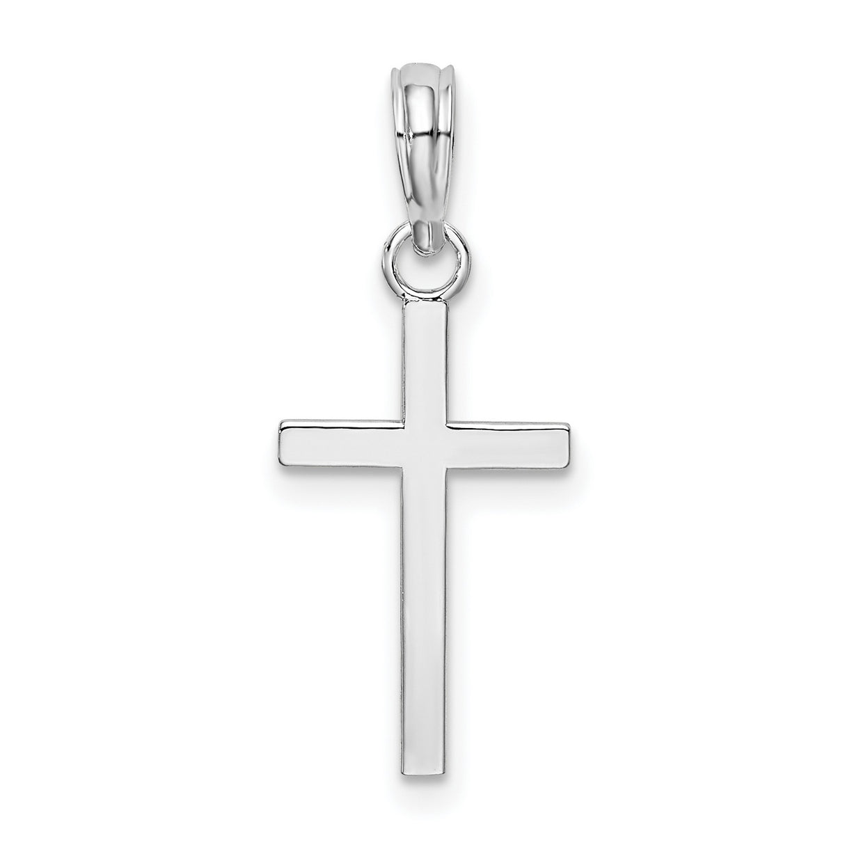Sterling Silver Cross Pendant, Flat Minimalist Latin Design, Unisex Christian Jewelry