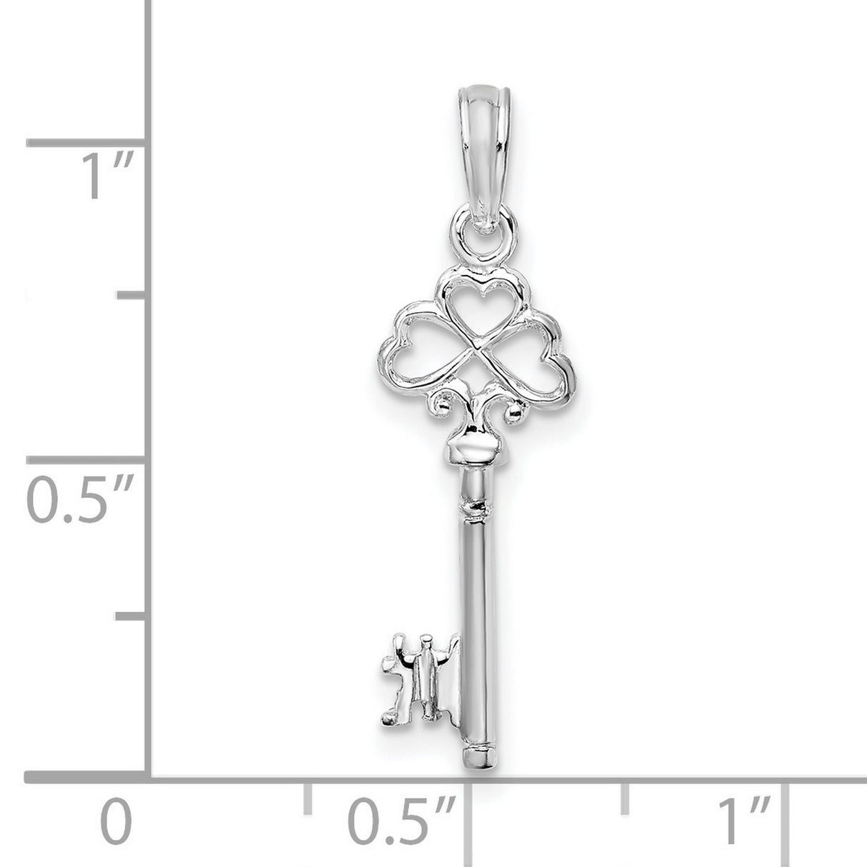 Sterling Silver Celtic Key Pendant with Shamrock Heart Detail, Irish Heritage Jewelry for Women