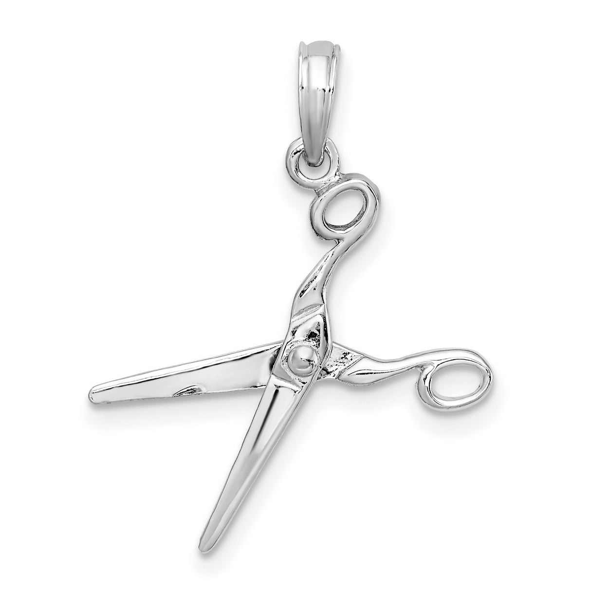Sterling Silver Scissor Pendant, Open Scissors Charm for Hairstylists and Sewing Enthusiasts