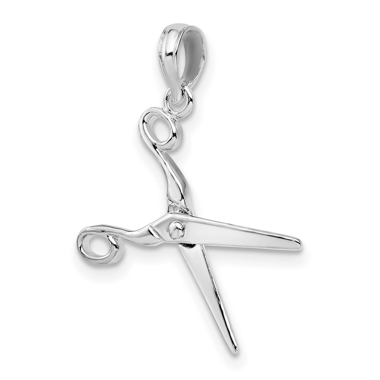 Sterling Silver Scissor Pendant, Open Scissors Charm for Hairstylists and Sewing Enthusiasts