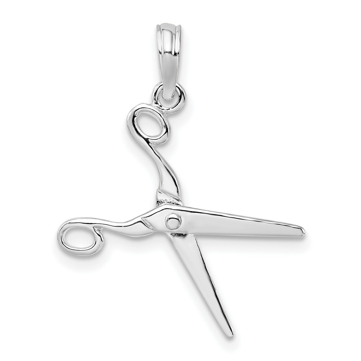 Sterling Silver Scissor Pendant, Open Scissors Charm for Hairstylists and Sewing Enthusiasts