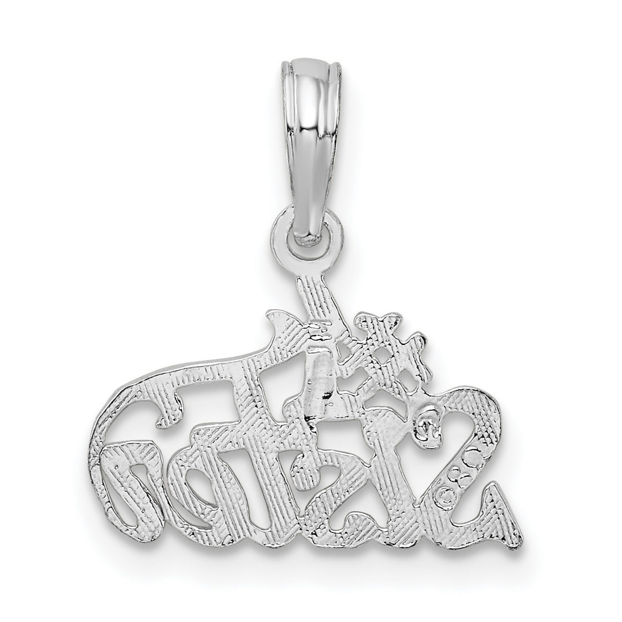 Sterling Silver Sister Pendant Charm with Heart and Script Design for Women
