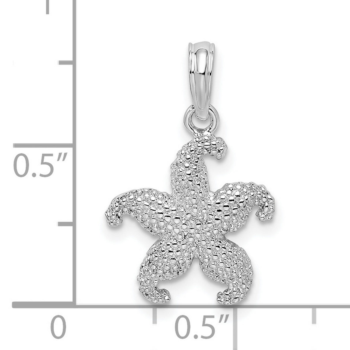 Sterling Silver Starfish Pendant, Textured Nautical Ocean-Inspired Jewelry for Women or Unisex Wear