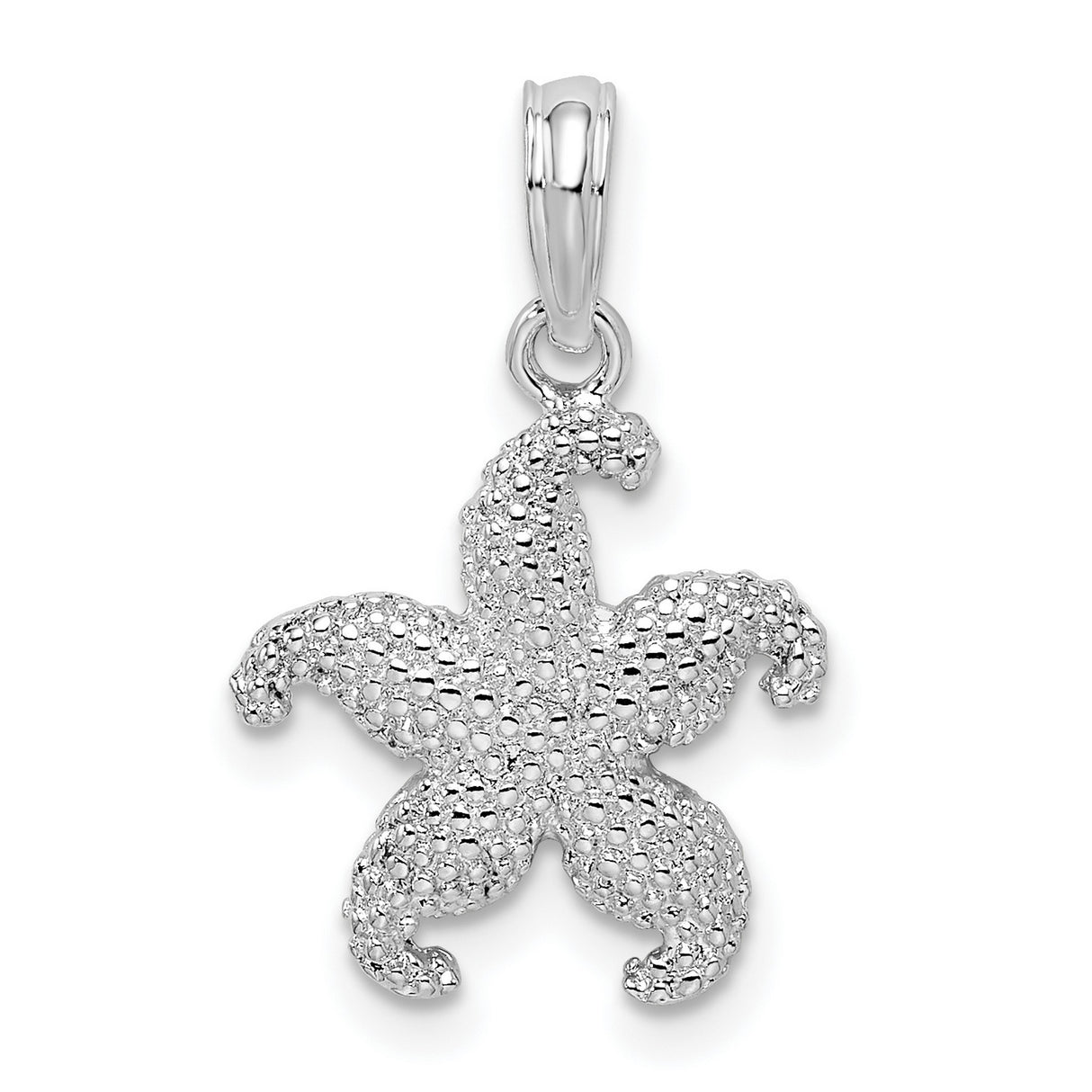 Sterling Silver Starfish Pendant, Textured Nautical Ocean-Inspired Jewelry for Women or Unisex Wear