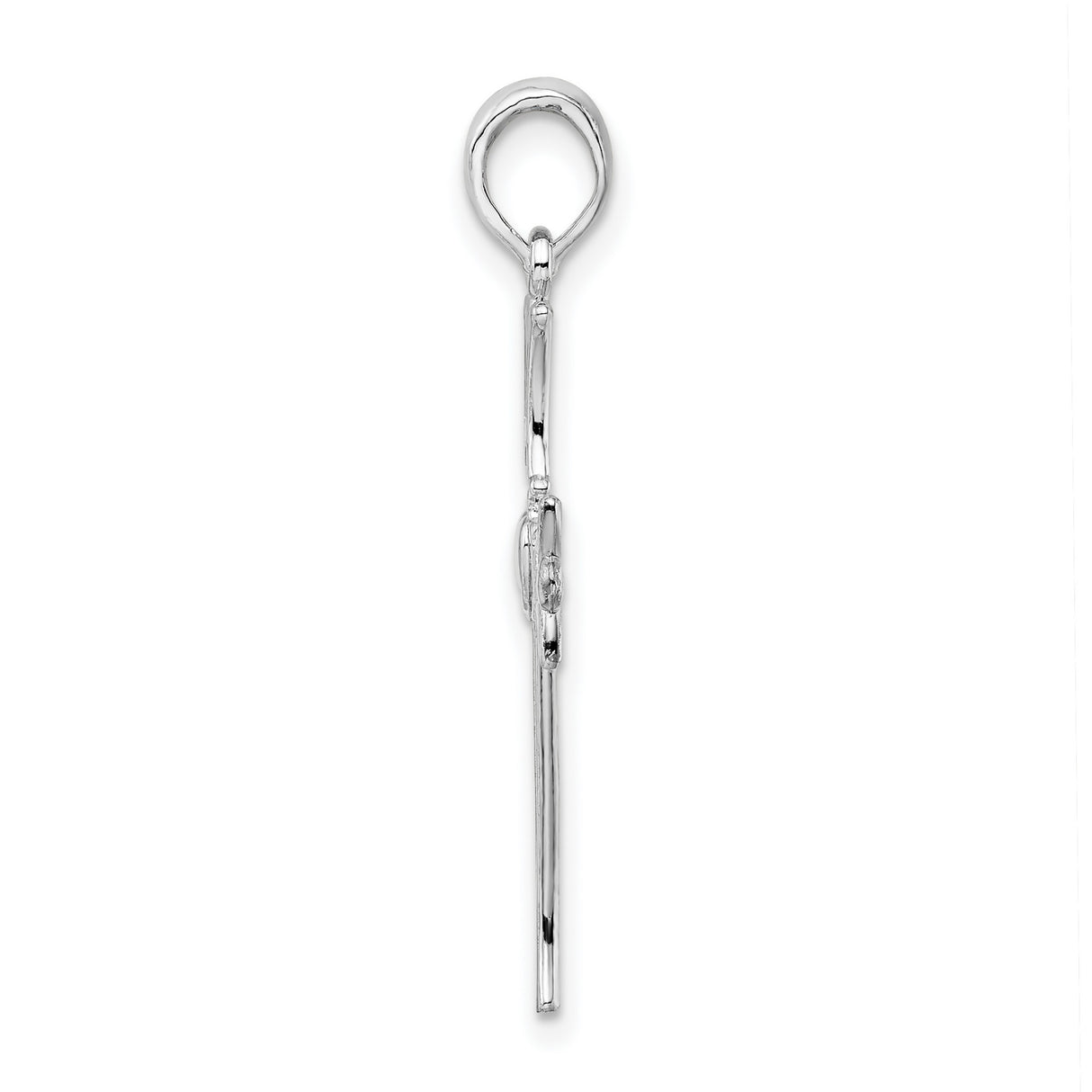 Sterling Silver Cross Pendant with Heart Claddagh Design, Faith and Love Symbol