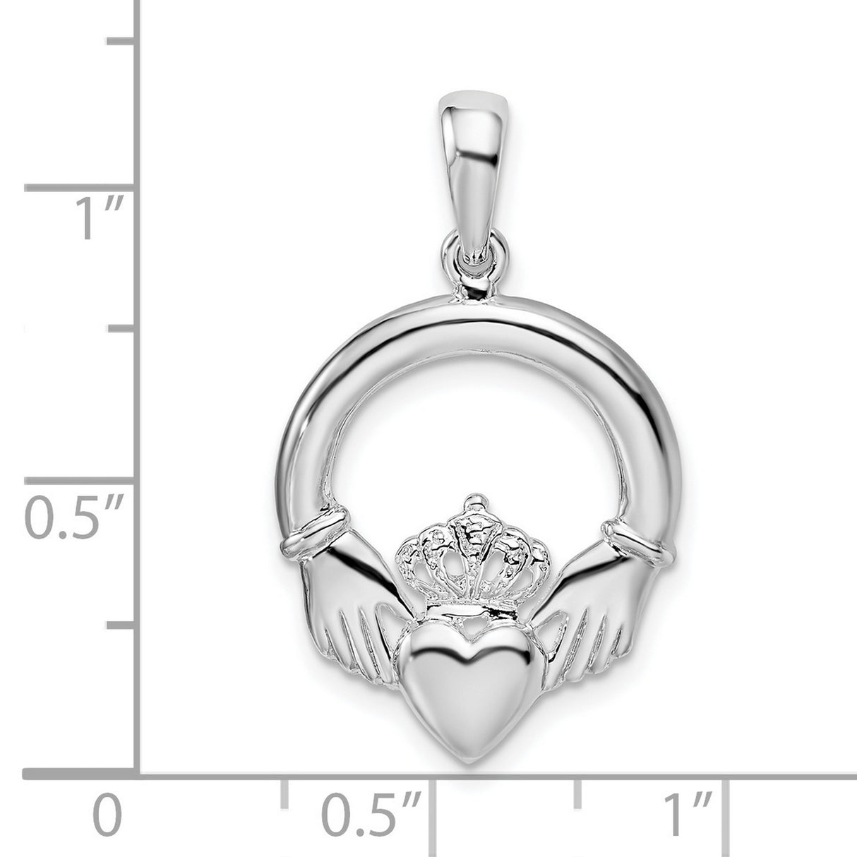 Sterling Silver Claddagh Pendant with Crowned Heart Symbolizing Love, Loyalty, and Friendship