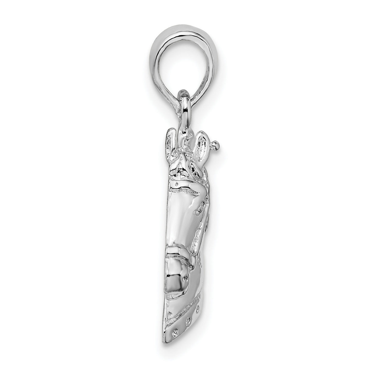Polished Horse Head Charm Pendant in Real 925 Sterling Silver