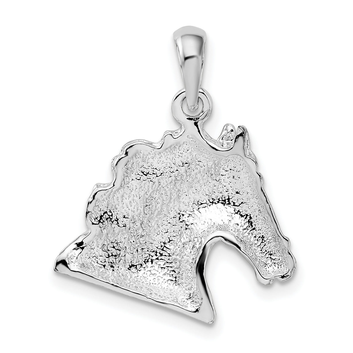 Polished Horse Head Charm Pendant in Real 925 Sterling Silver