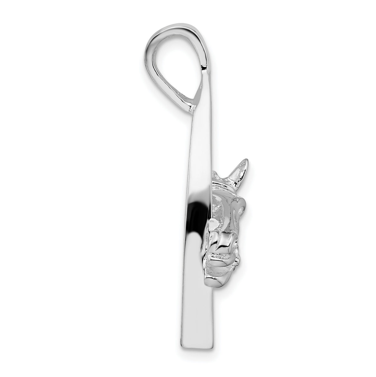 Sterling Silver Horse Head Pendant in Stirrup Frame, Equestrian Western Style Jewelry