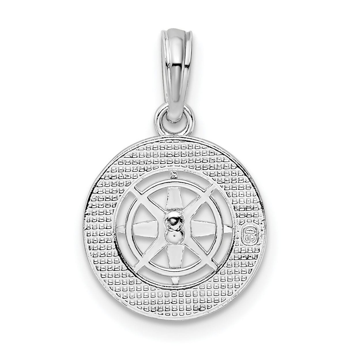 Sterling Silver Compass Pendant with North South East West Engravings, Nautical Explorer Charm