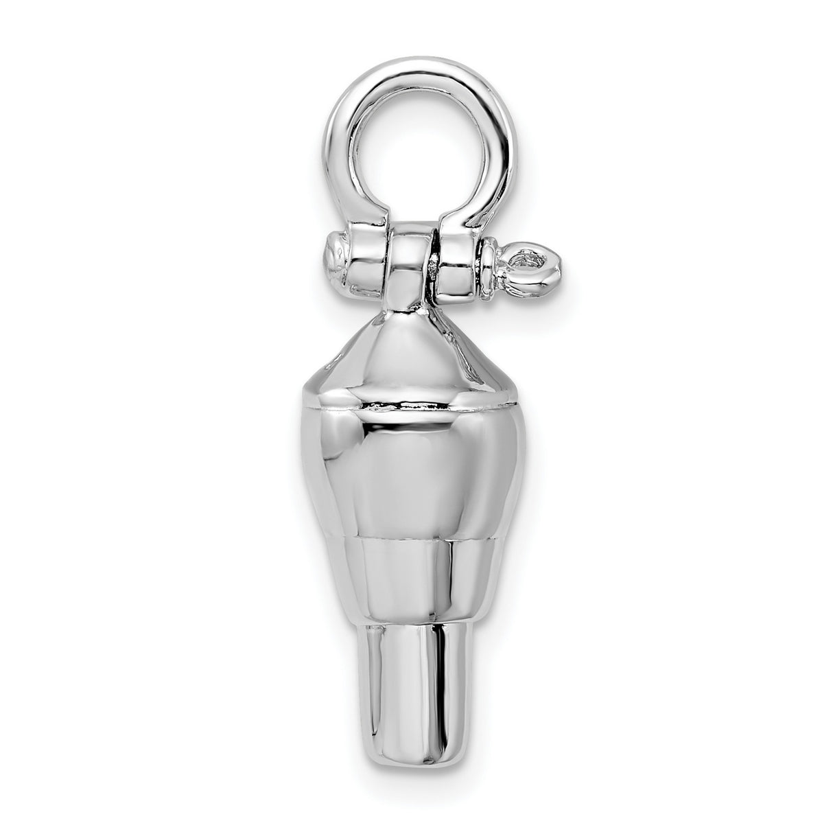 Sterling Silver Police Whistle Pendant, 3D Law Enforcement Charm for Officers and Supporters
