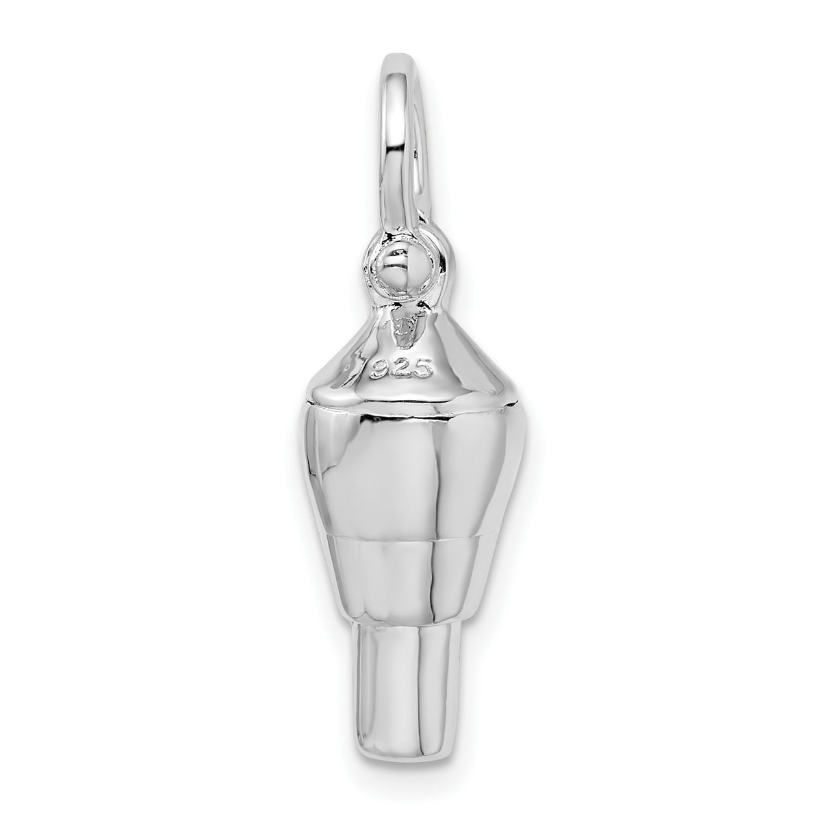 Sterling Silver Police Whistle Pendant, 3D Law Enforcement Charm for Officers and Supporters
