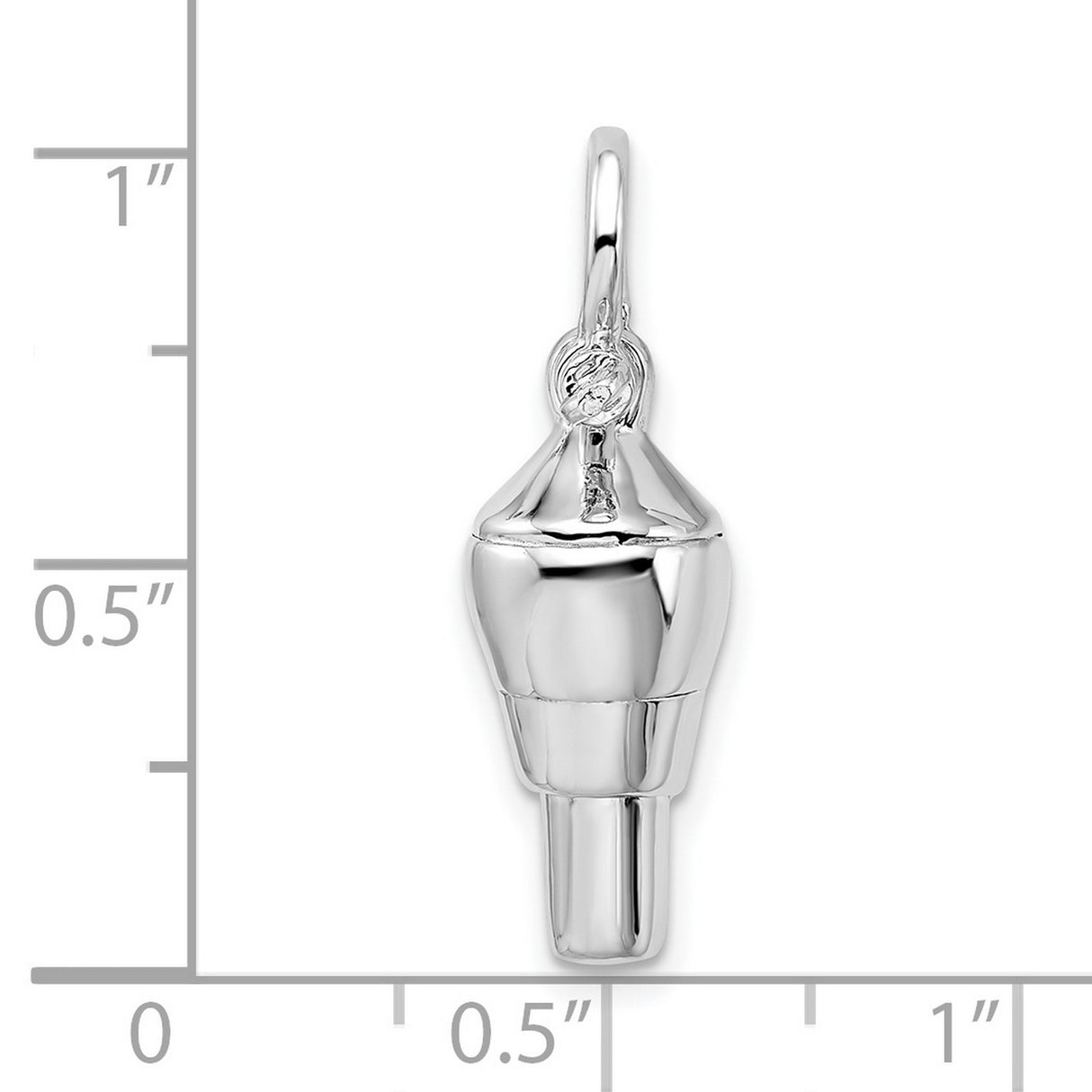 Sterling Silver Police Whistle Pendant, 3D Law Enforcement Charm for Officers and Supporters