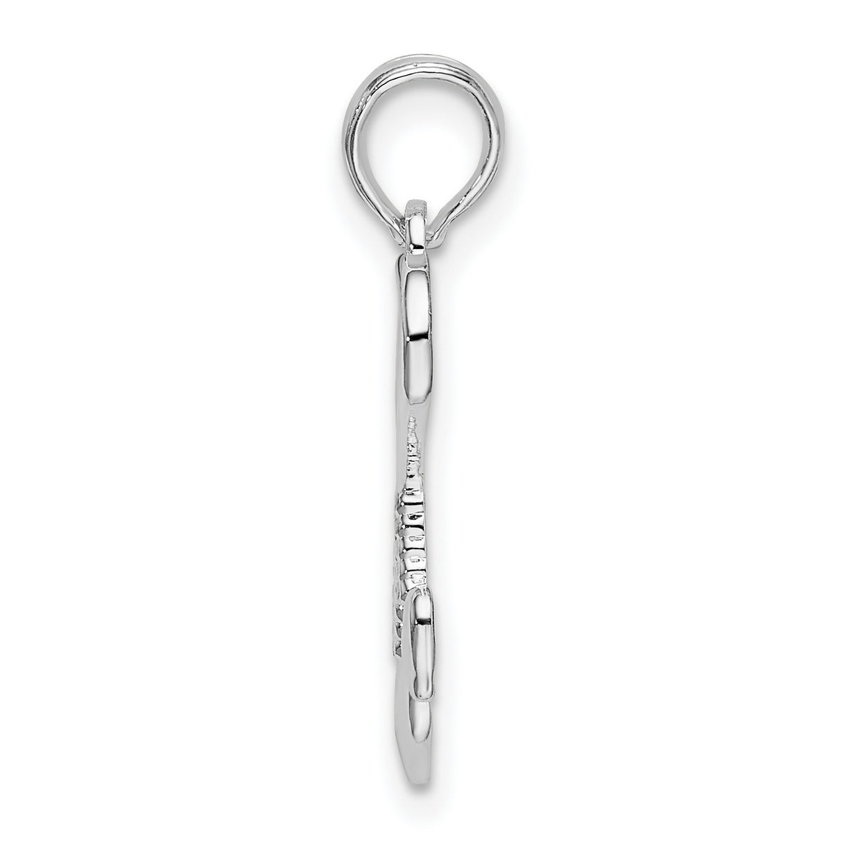 Sterling Silver Open Heart Pendant with Two Dangling Polished Heart Charms for Women