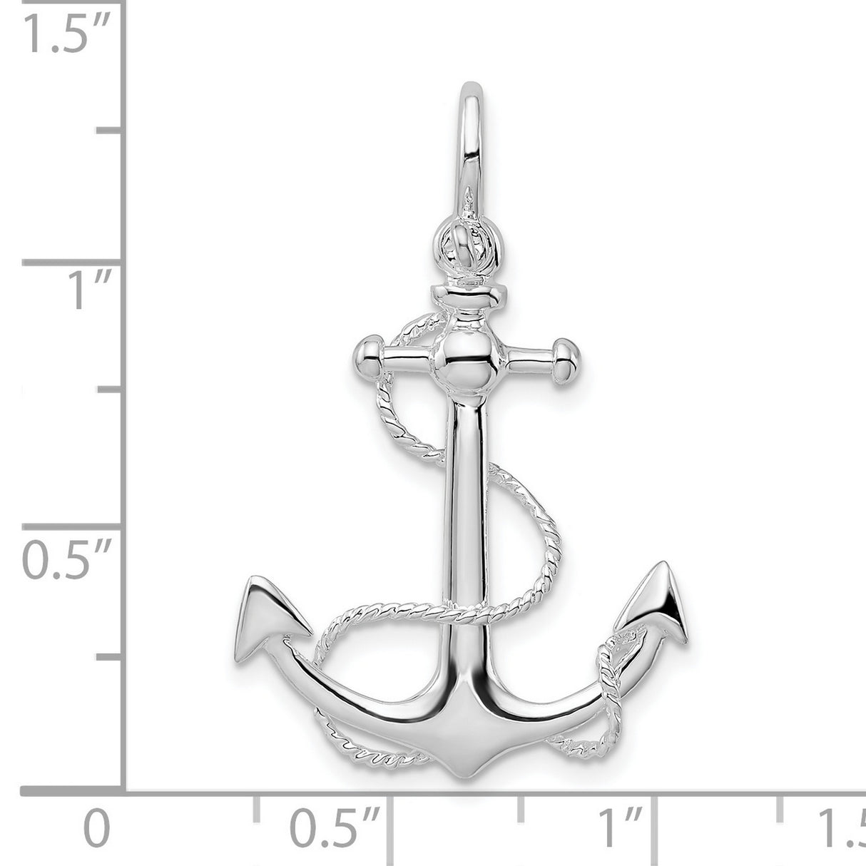 Sterling Silver Anchor Pendant with Rope Detail, Nautical Symbol of Hope and Strength, Unisex