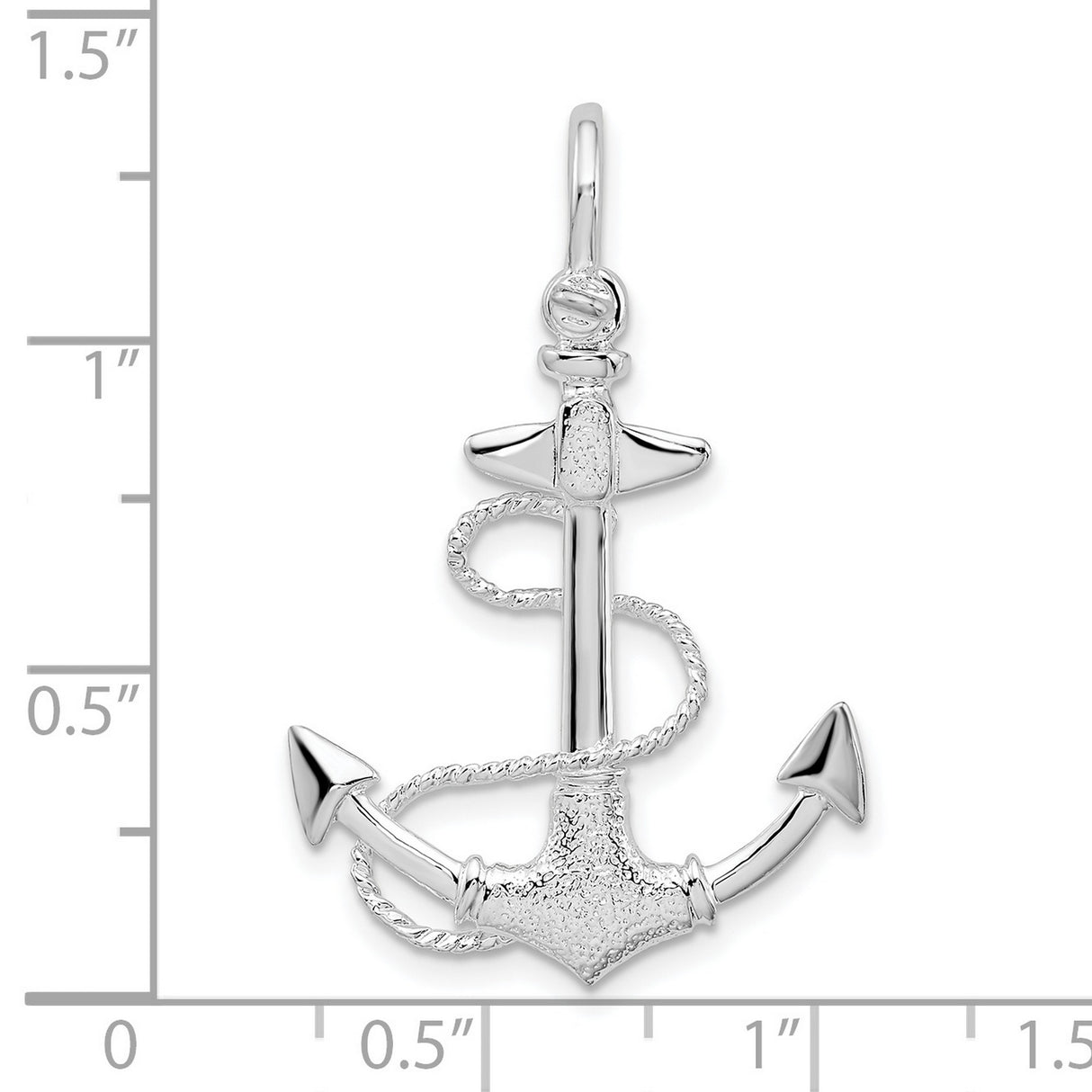 Sterling Silver Anchor Pendant with Rope Design, Nautical Christian Symbol for Men and Women