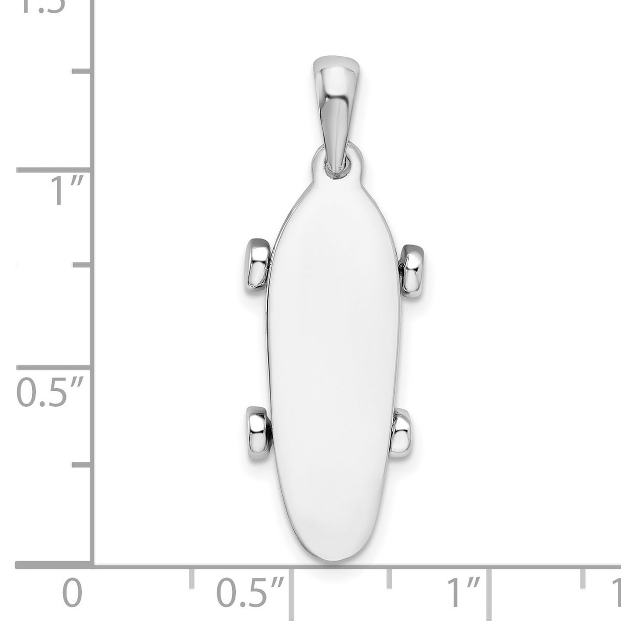 Sterling Silver Skateboard Pendant, Urban Style Skater Jewelry for Men, Women, and Teens