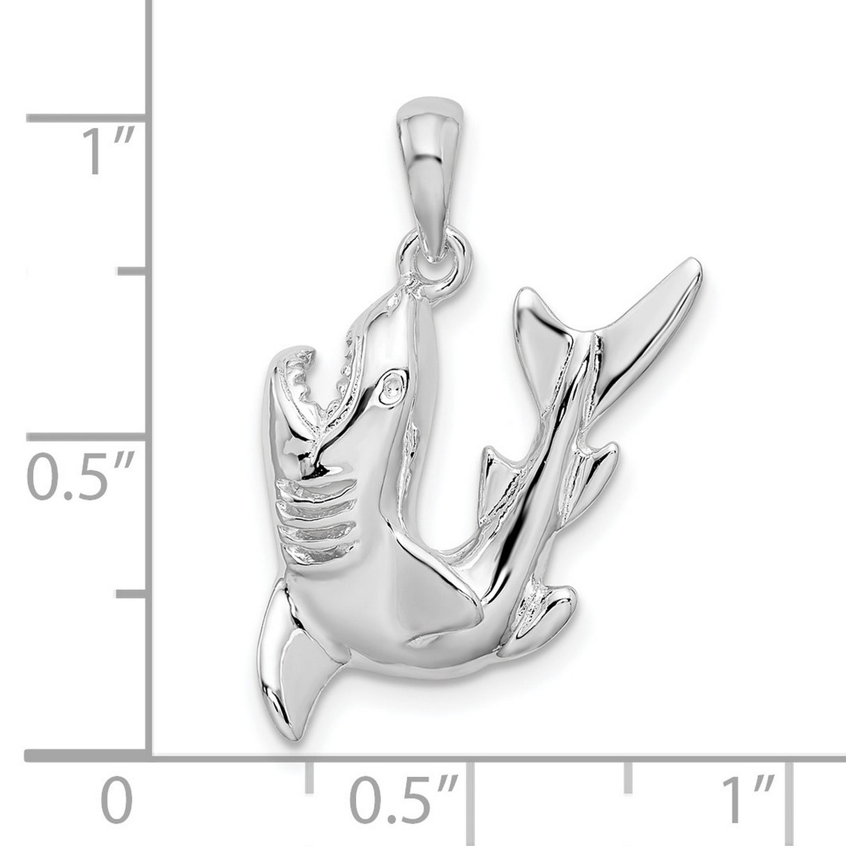 Sterling Silver Shark Pendant with Open Mouth Design, Nautical Marine Animal Jewelry for Men or Unisex