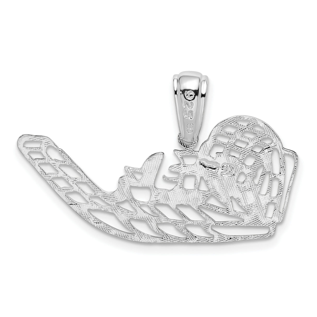 Sterling Silver Airboat Pendant with Detailed Fan Boat and Birds in Flight Design