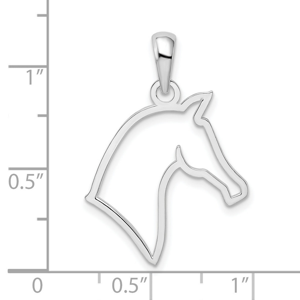 Sterling Silver Horse Head Outline Pendant, Minimalist Equestrian Western Jewelry