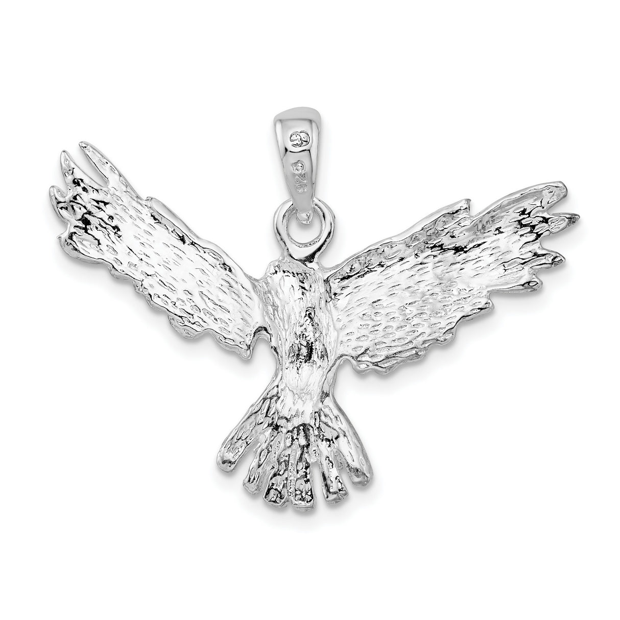 Sterling Silver Eagle Pendant with Outstretched Wings, Native American and Tribal Symbolism