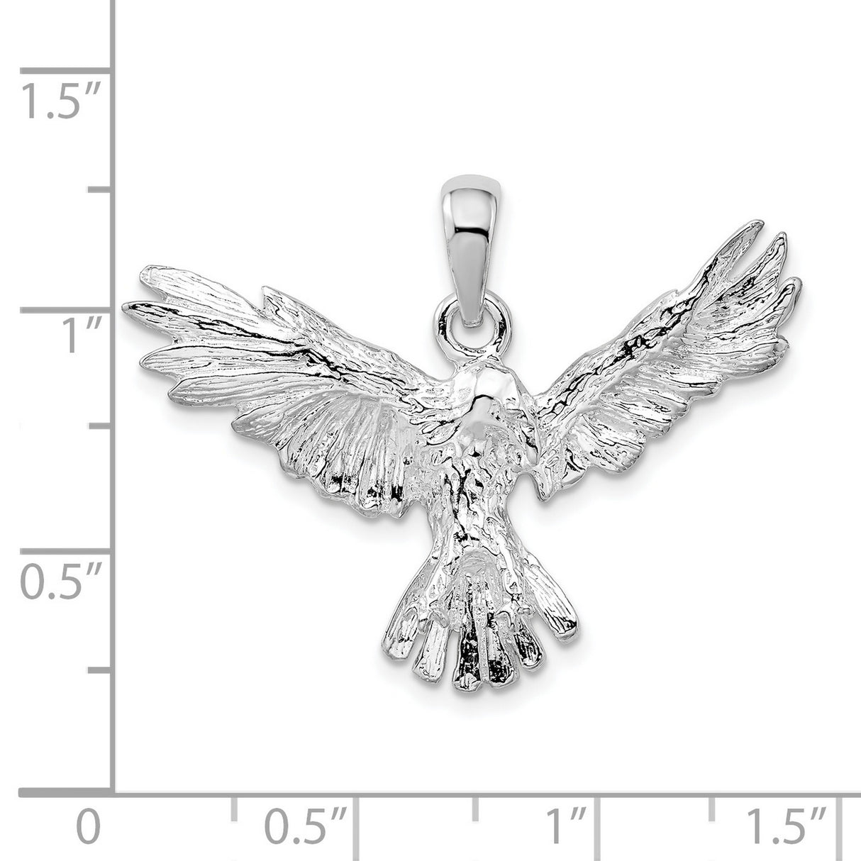 Sterling Silver Eagle Pendant with Outstretched Wings, Native American and Tribal Symbolism