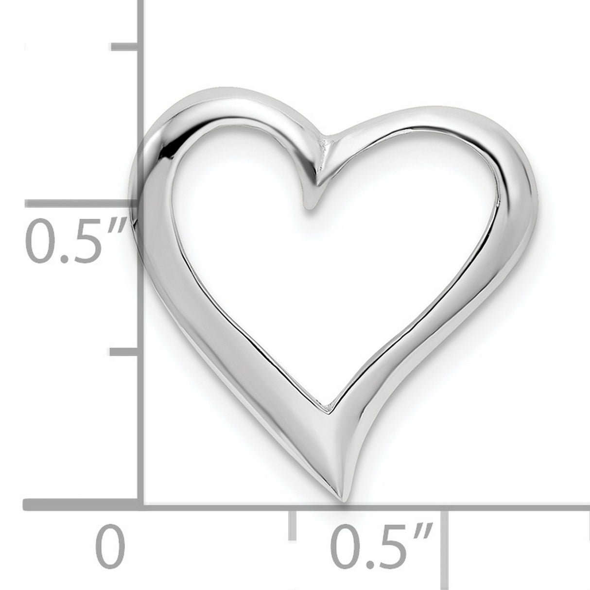 Sterling Silver Open Heart Pendant with Modern Heart Outline Design for Women