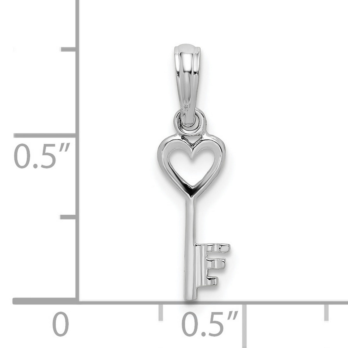 Sterling Silver Heart Key Pendant with Open Heart Design, Romantic Anniversary Jewelry for Women