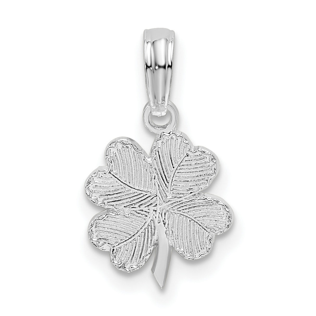 Sterling Silver Four Leaf Clover Pendant, Lucky Charm Jewelry, Irish Heritage Style