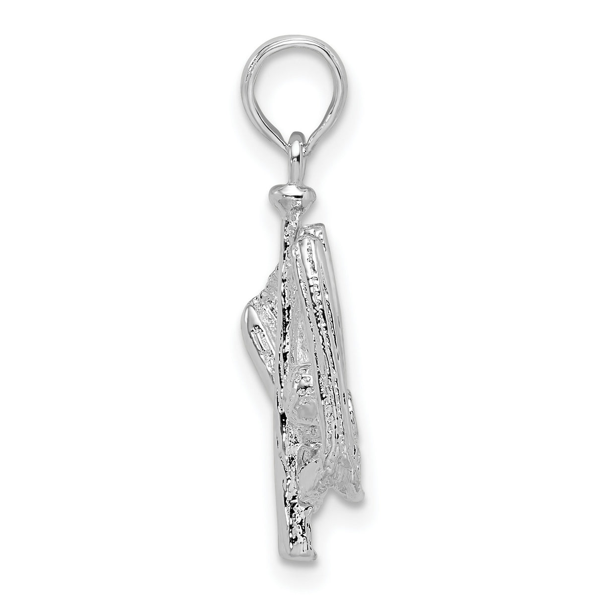 Sterling Silver Baseball Pendant with 3D Glove, Bat, and Ball Design for Players or Fans
