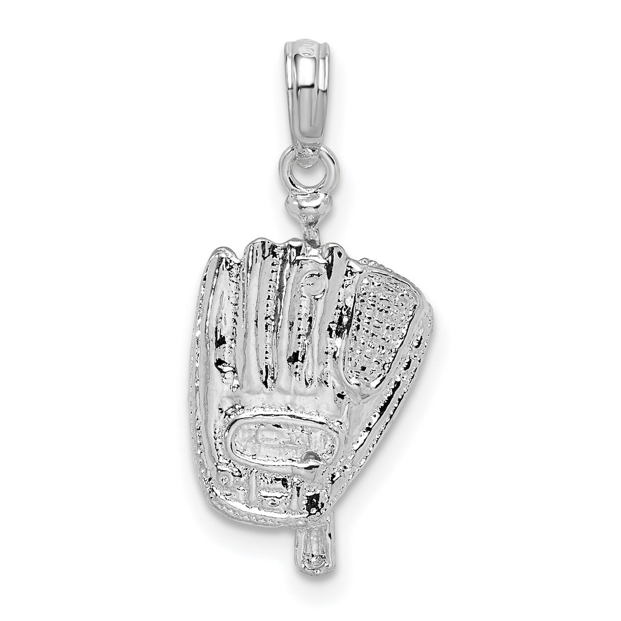Sterling Silver Baseball Pendant with 3D Glove, Bat, and Ball Design for Players or Fans