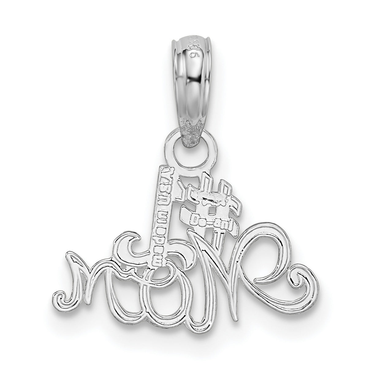 Sterling Silver #1 Mom Pendant with Script Lettering, Sentimental Family Jewelry for Women
