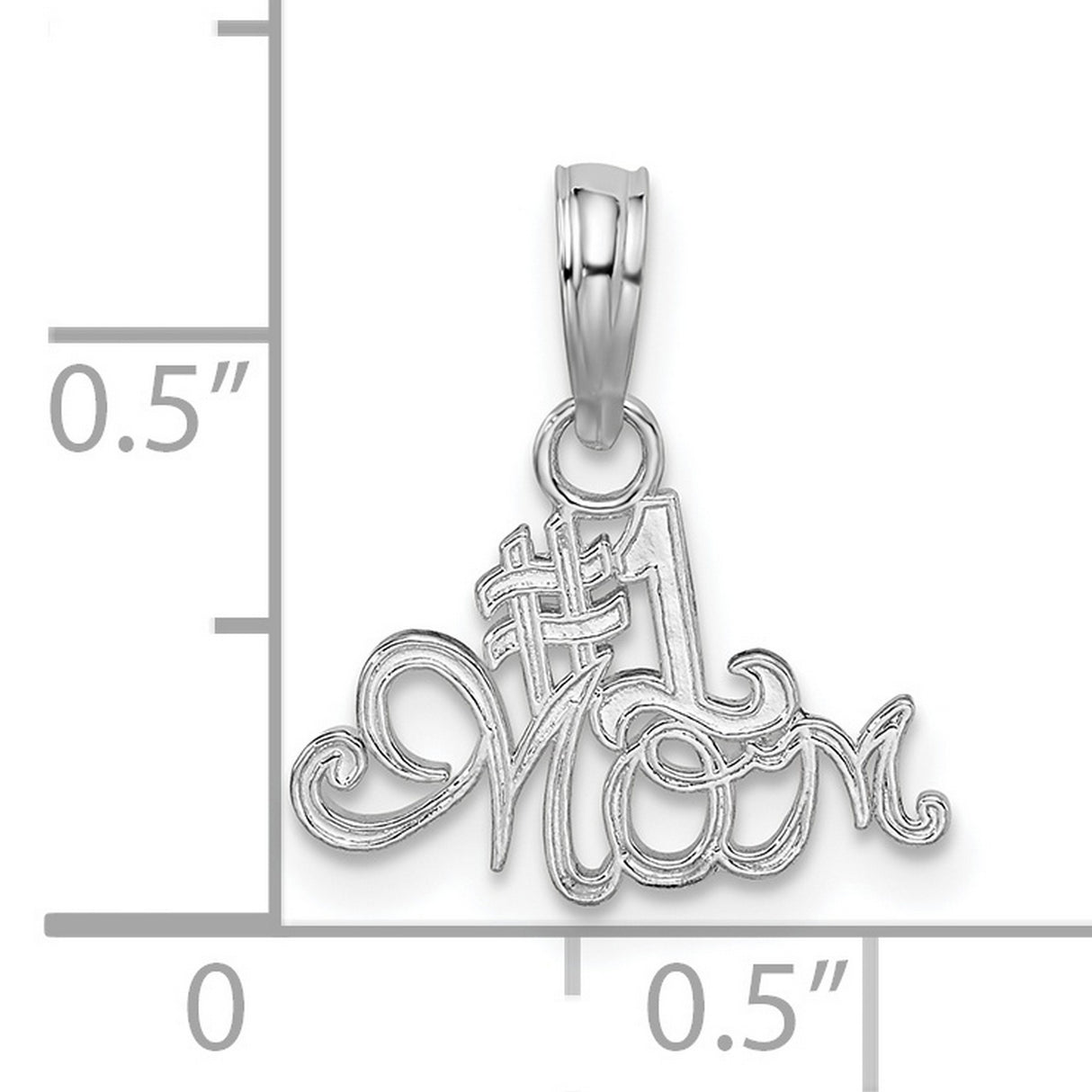 Sterling Silver #1 Mom Pendant with Script Lettering, Sentimental Family Jewelry for Women