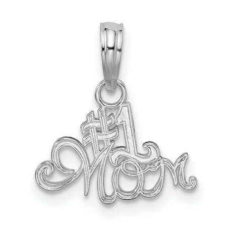 Sterling Silver #1 Mom Pendant with Script Lettering, Sentimental Family Jewelry for Women