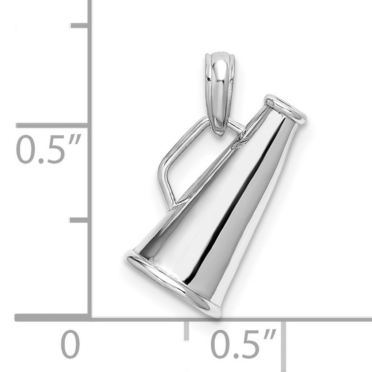 Sterling Silver Megaphone Pendant Charm, Cheerleader Spirit Jewelry for Women and Teens