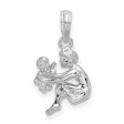 Sterling Silver Pendant Featuring Mother Holding Baby, Symbol of Maternal Love and Family Bond