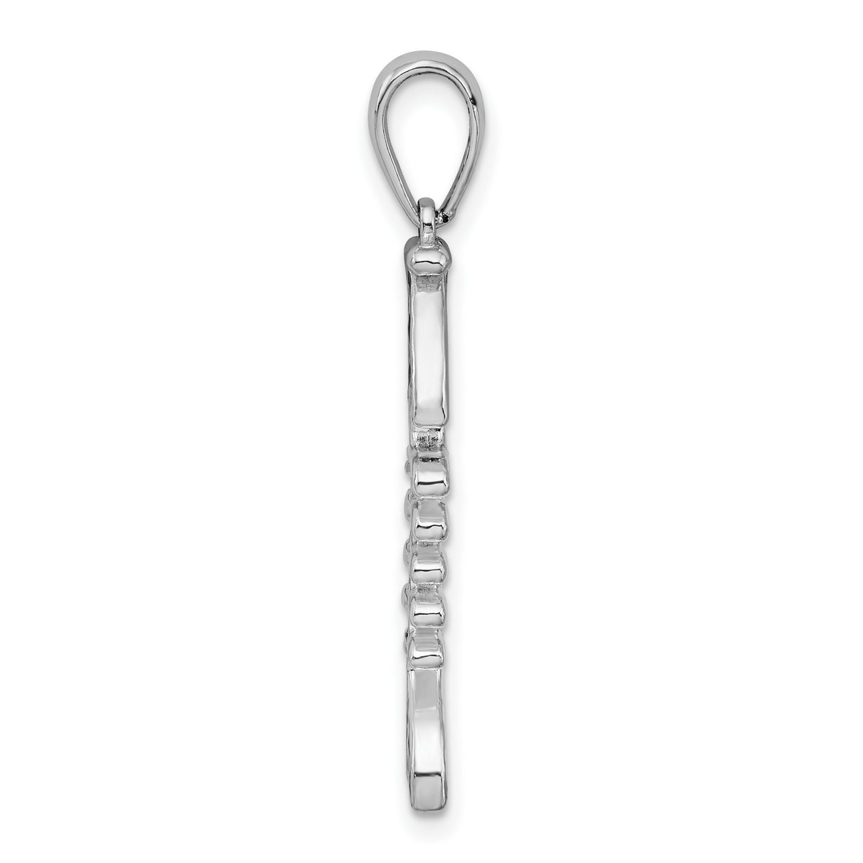 Polished 3-D Enameled Fishbone Charm Pendant in Real 925 Sterling Silver