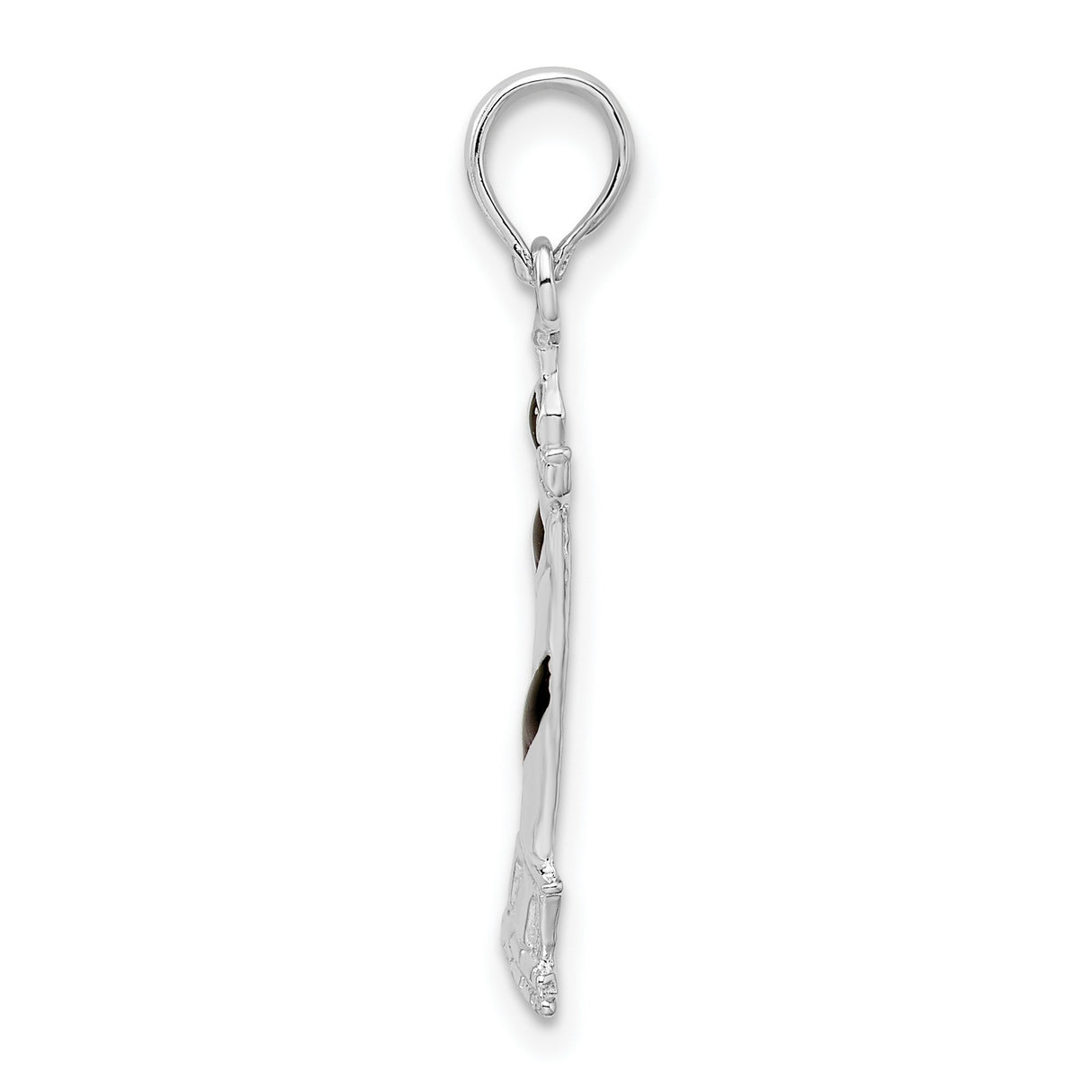 Sterling Silver Lighthouse Pendant with Black and White Enamel, Nautical Theme for Women or Unisex