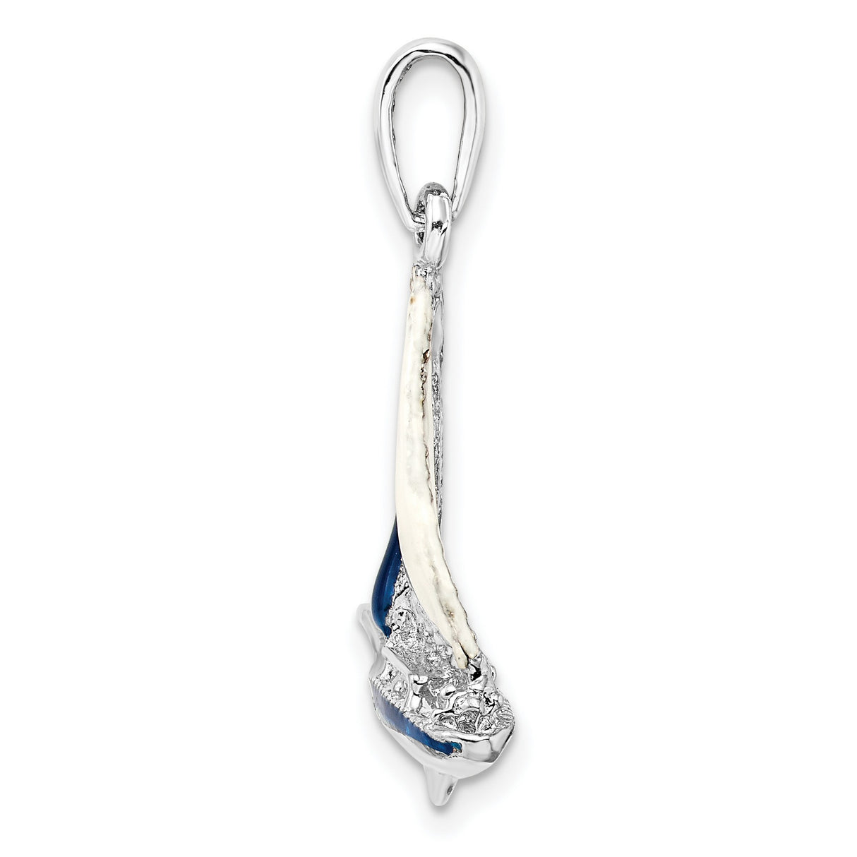 Polished 3-D Enameled Sailboat Charm Pendant in Real 925 Sterling Silver