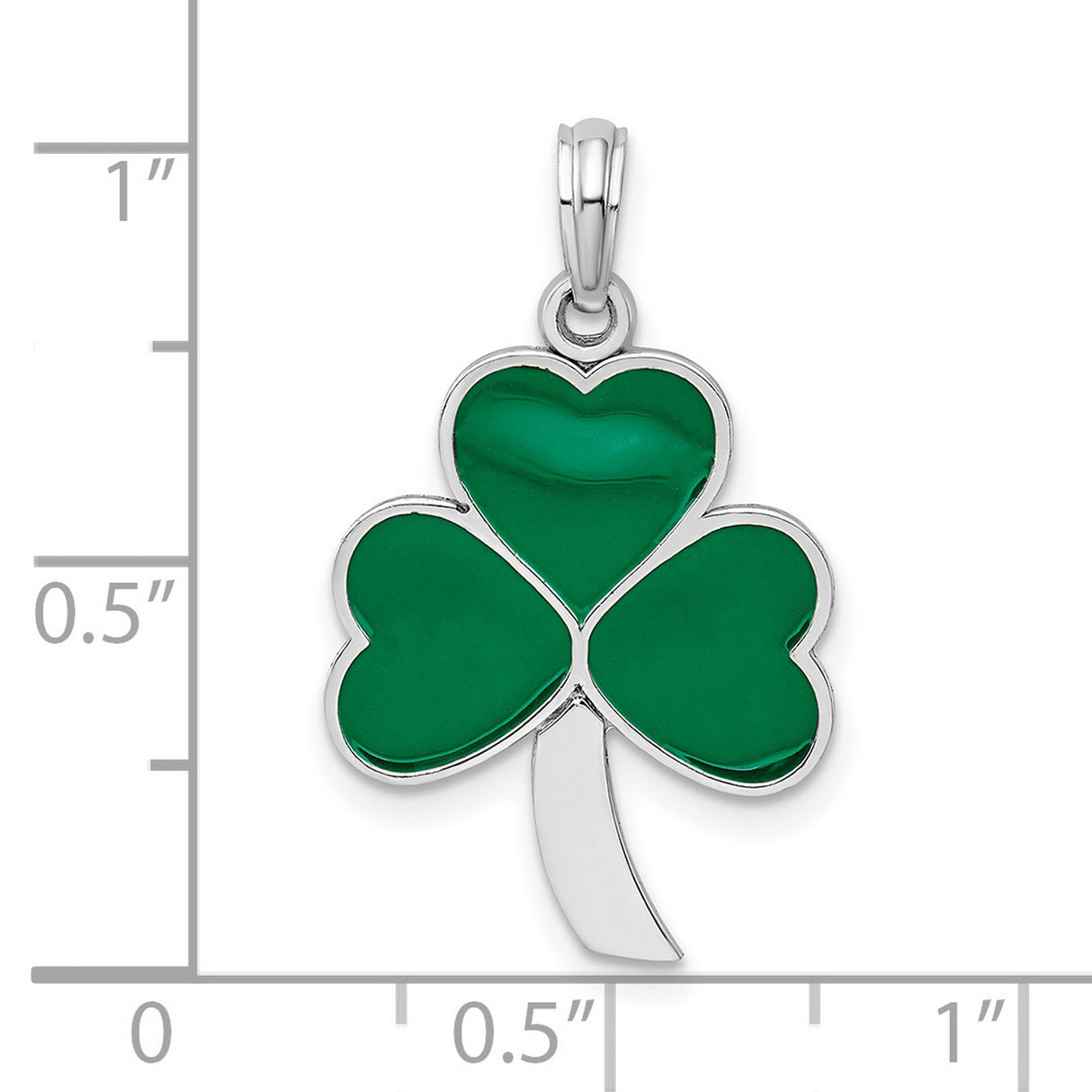 Sterling Silver Shamrock Pendant with Green Enamel, Irish Celtic Theme for Women or Unisex Wear