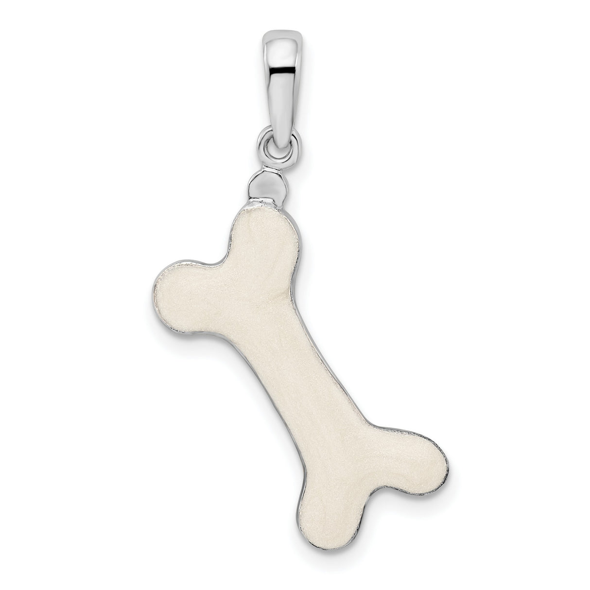 Sterling Silver Dog Bone Pendant, Polished 3D Charm, Animal Lover Jewelry for Women or Unisex Wear
