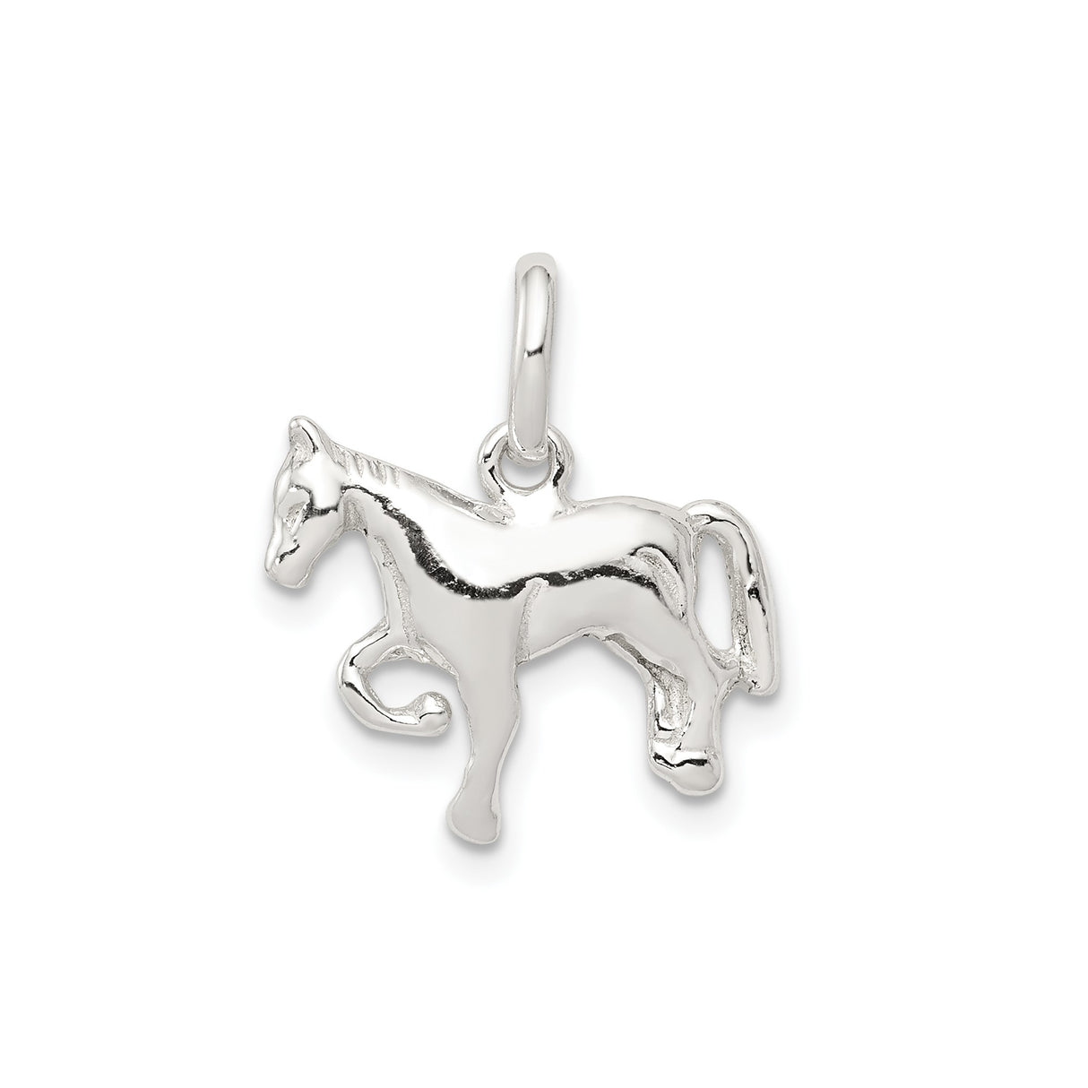 Sterling Silver Horse Pendant with Detailed Running Horse Design, Western Equestrian Theme