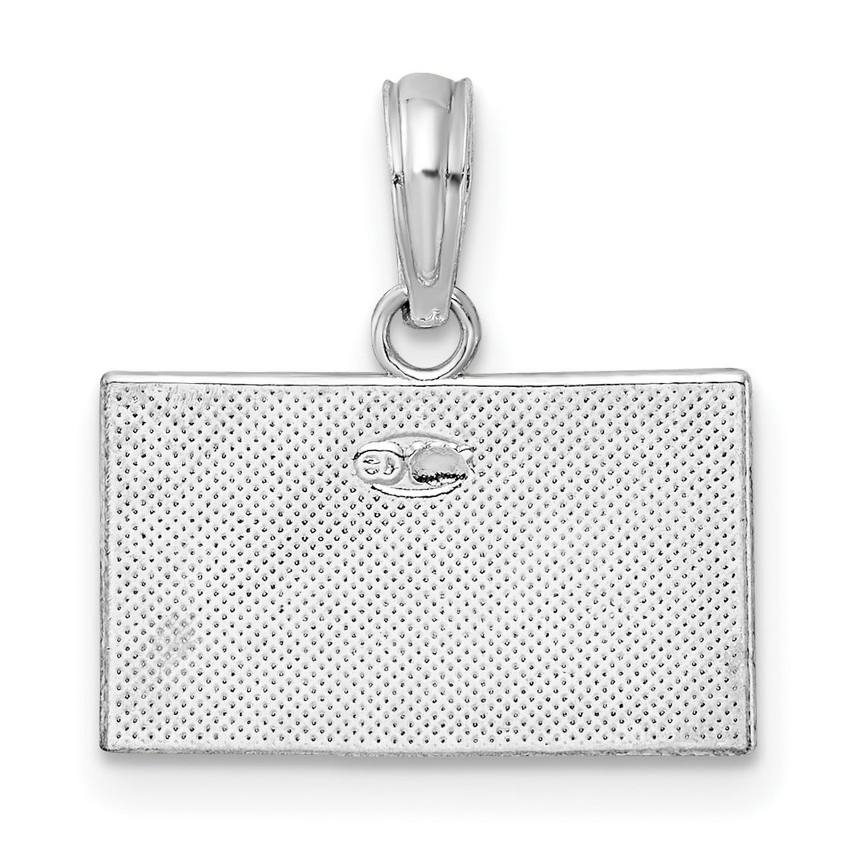 Sterling Silver Dive Flag Pendant with Red and White Diver Down Design, Nautical Scuba Charm