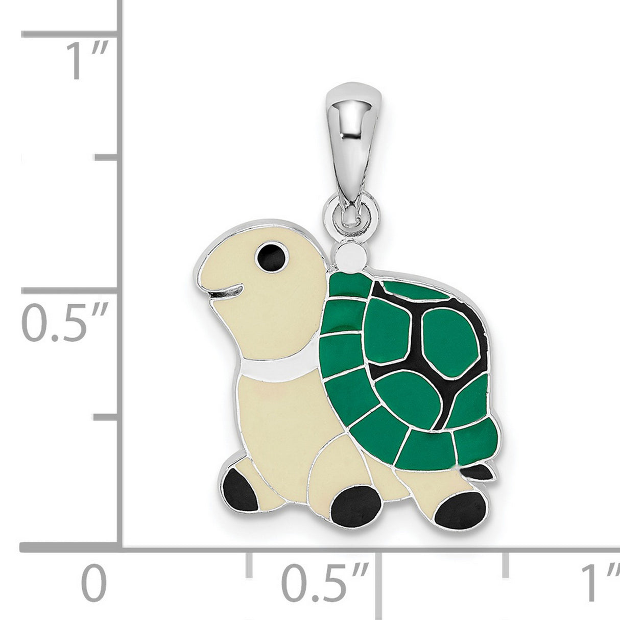 Sterling Silver Turtle Pendant with Colorful Enamel Accents and Ocean-Inspired Design
