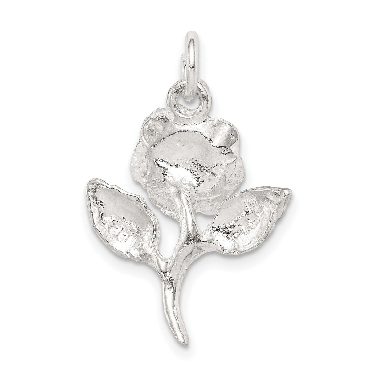 Rose Charm Pendant in Real 925 Sterling Silver