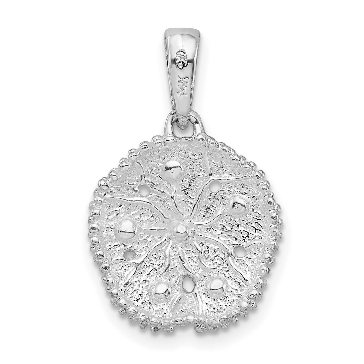 Sterling Silver Pendant, Two-Tone Sand Dollar with Starfish Design, Nautical Beach Style for Women