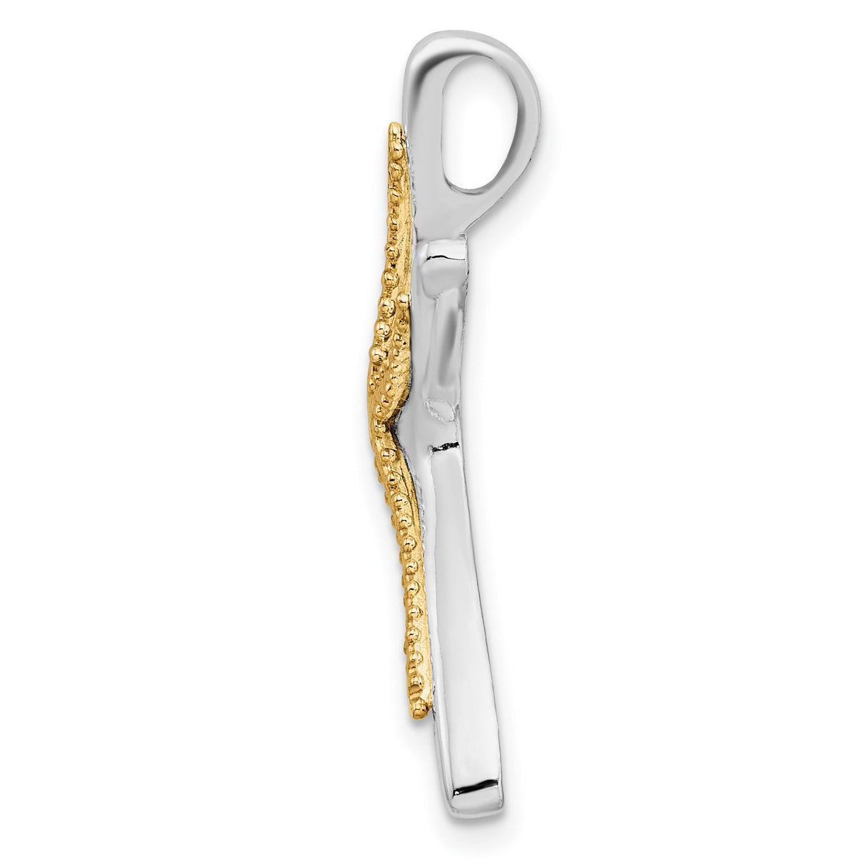 Sterling Silver Starfish Pendant, Two-Tone Ocean-Inspired Nautical Charm for Women