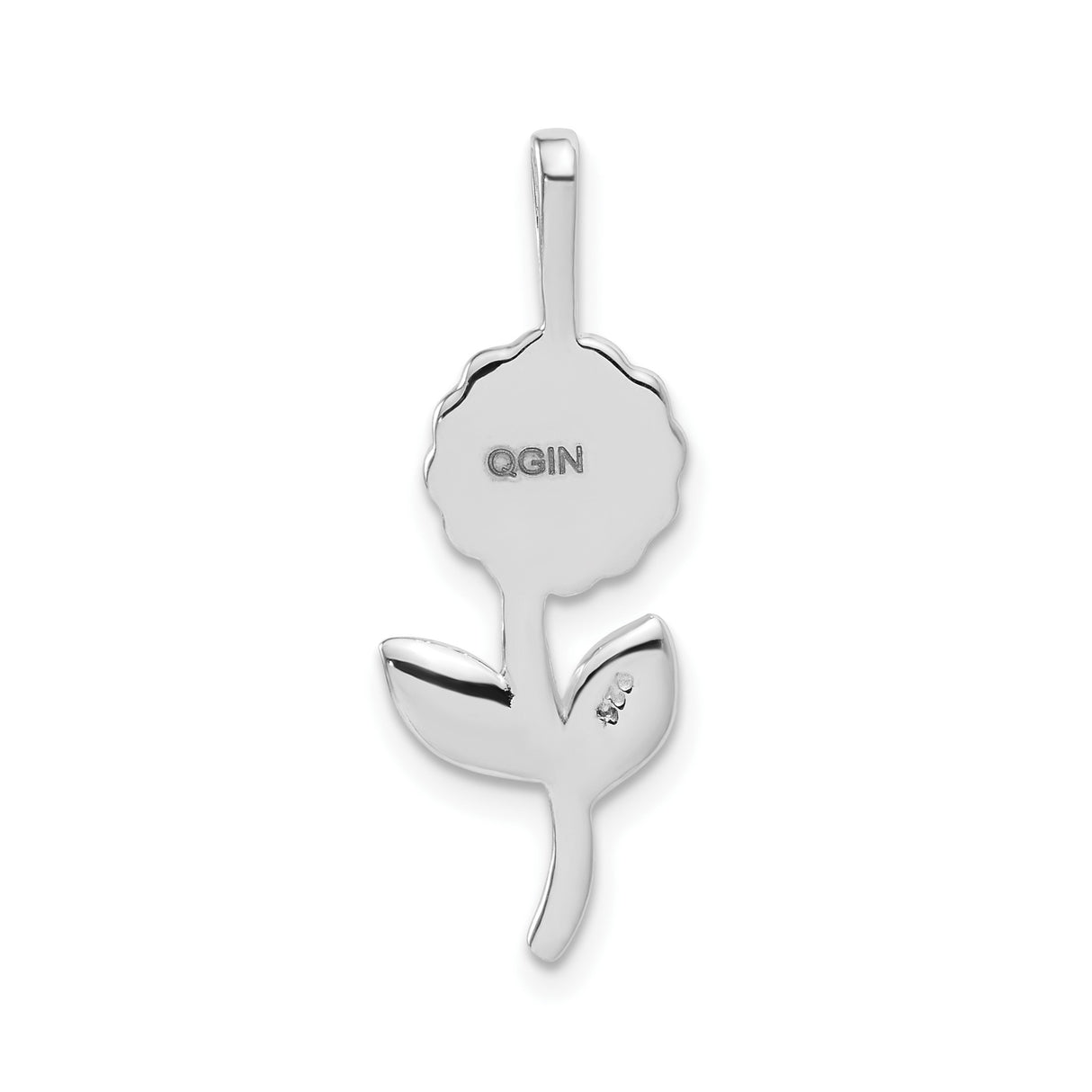 Sterling Silver Rose Pendant with Blooming Flower and Leaf Detail for Women